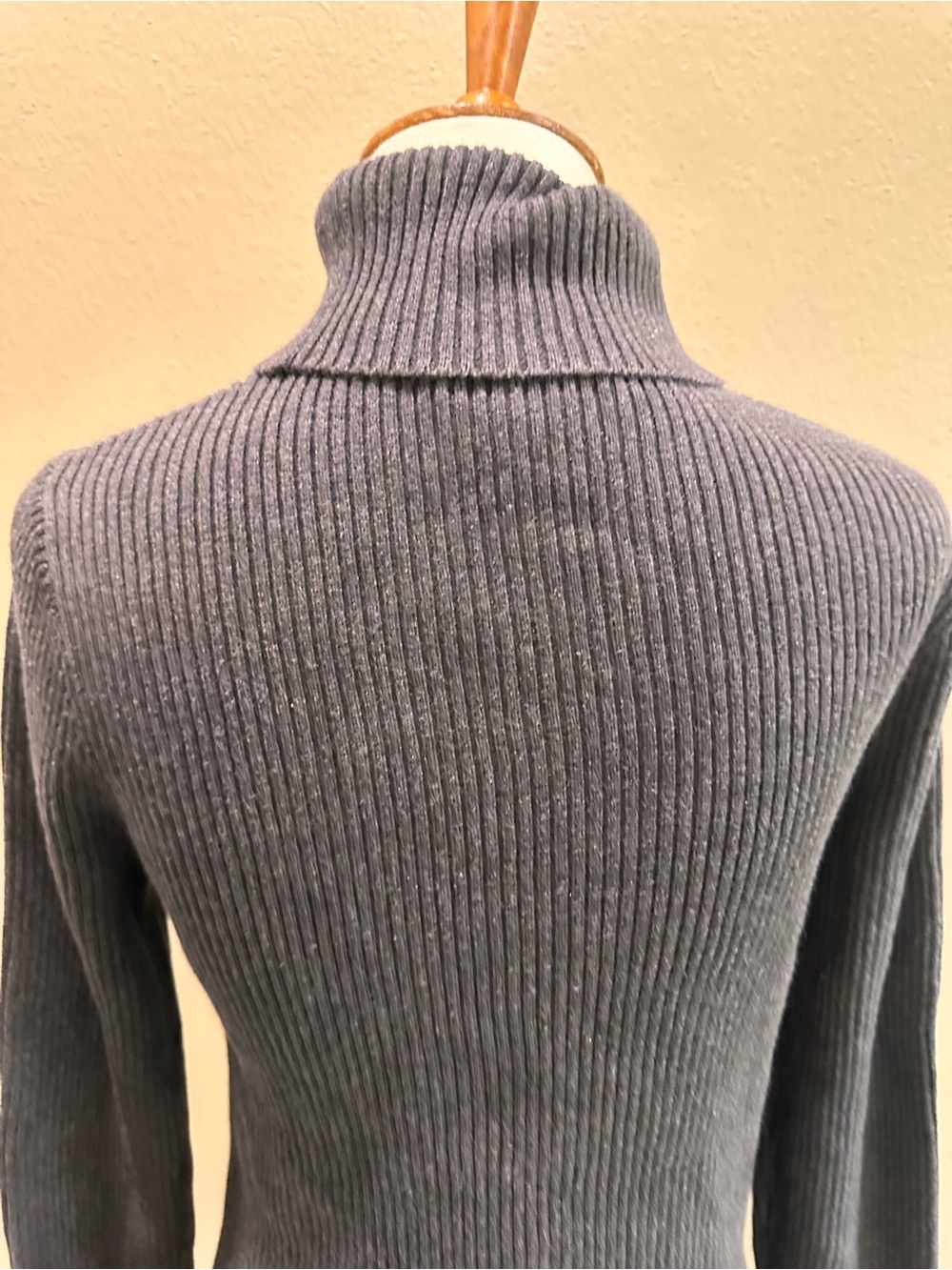Lauren Ralph Lauren 100% Cotton Classic Ribbed Turtleneck Sweater - Charcoal S - Picture 13 of 13